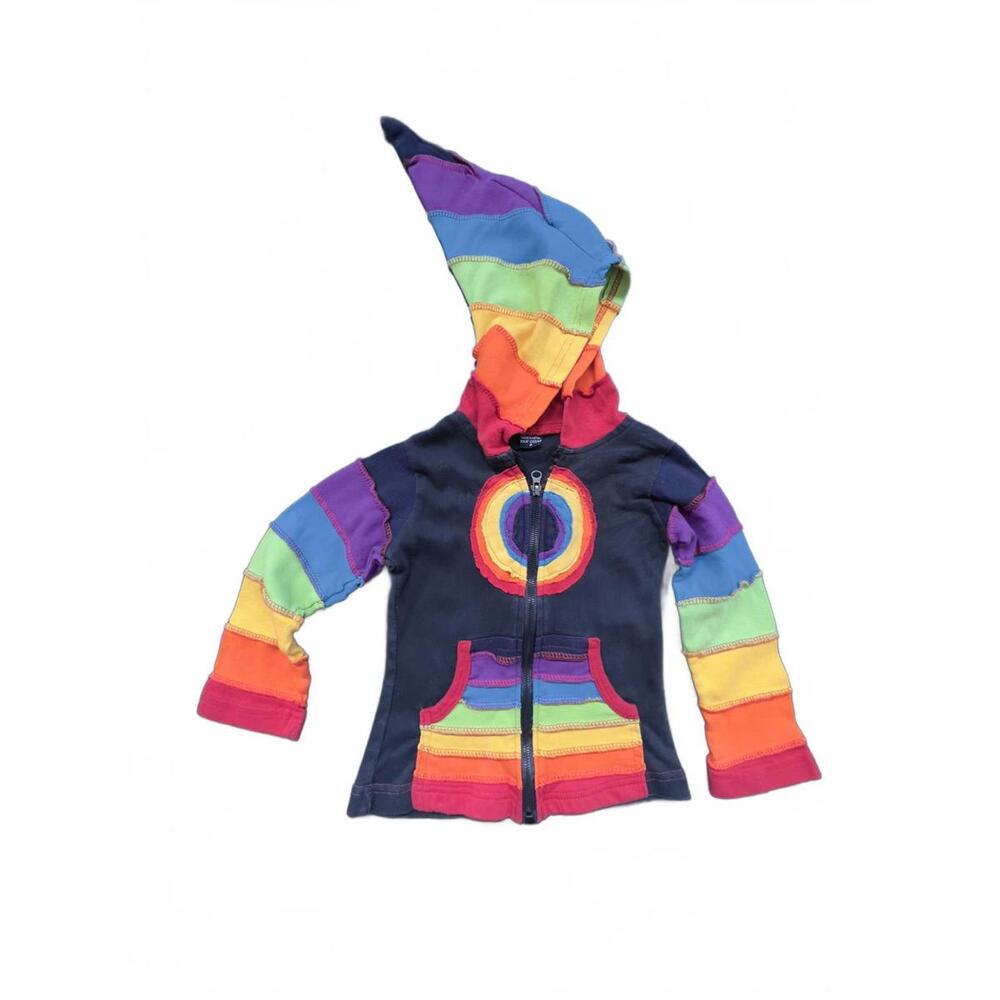 Unisex‎ Kids' Rainbow Stripe Hoodie Sweatshirt Size 4